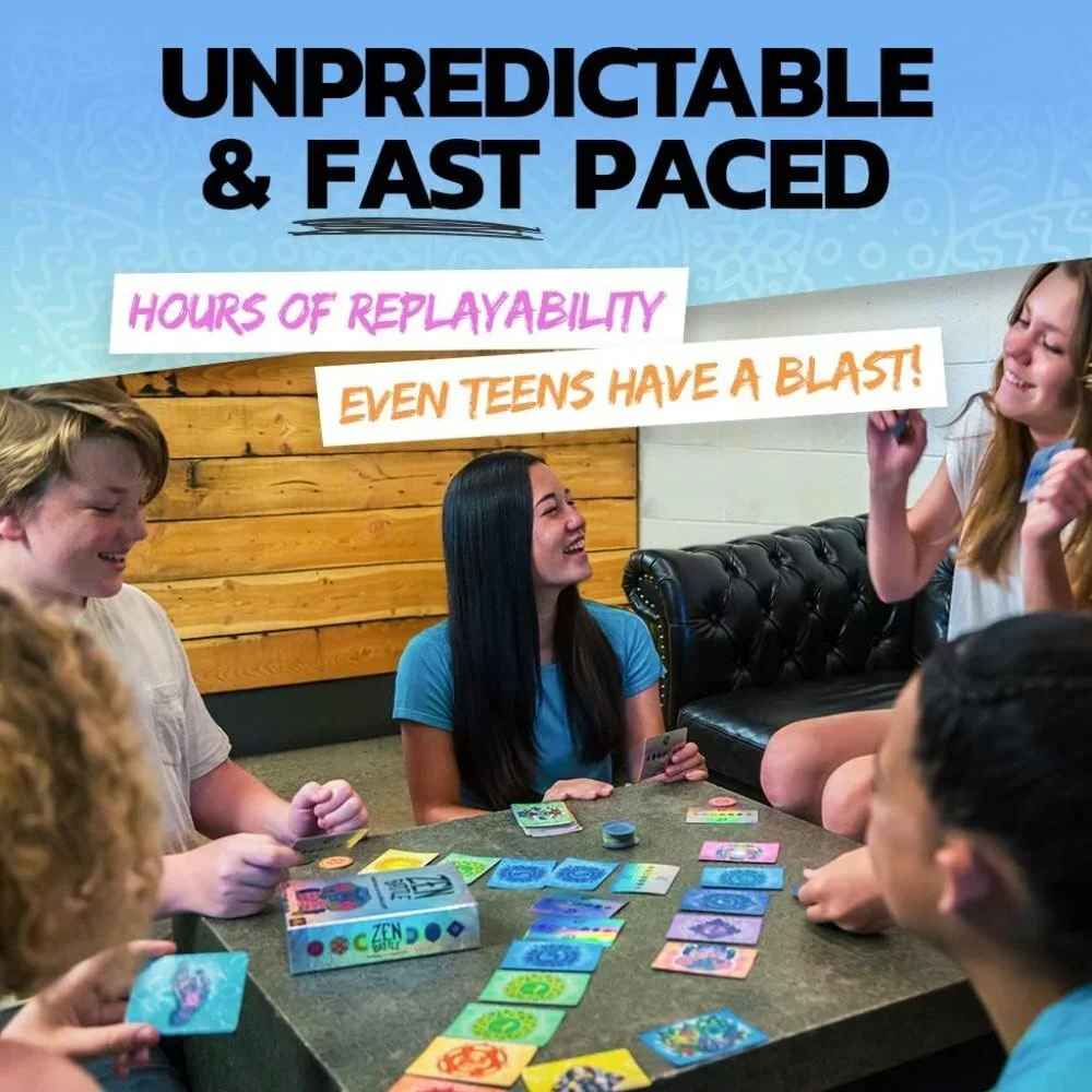 Zen Battle Card Game - Multi-color Cardstock Tabletop Game for 8-98 Years